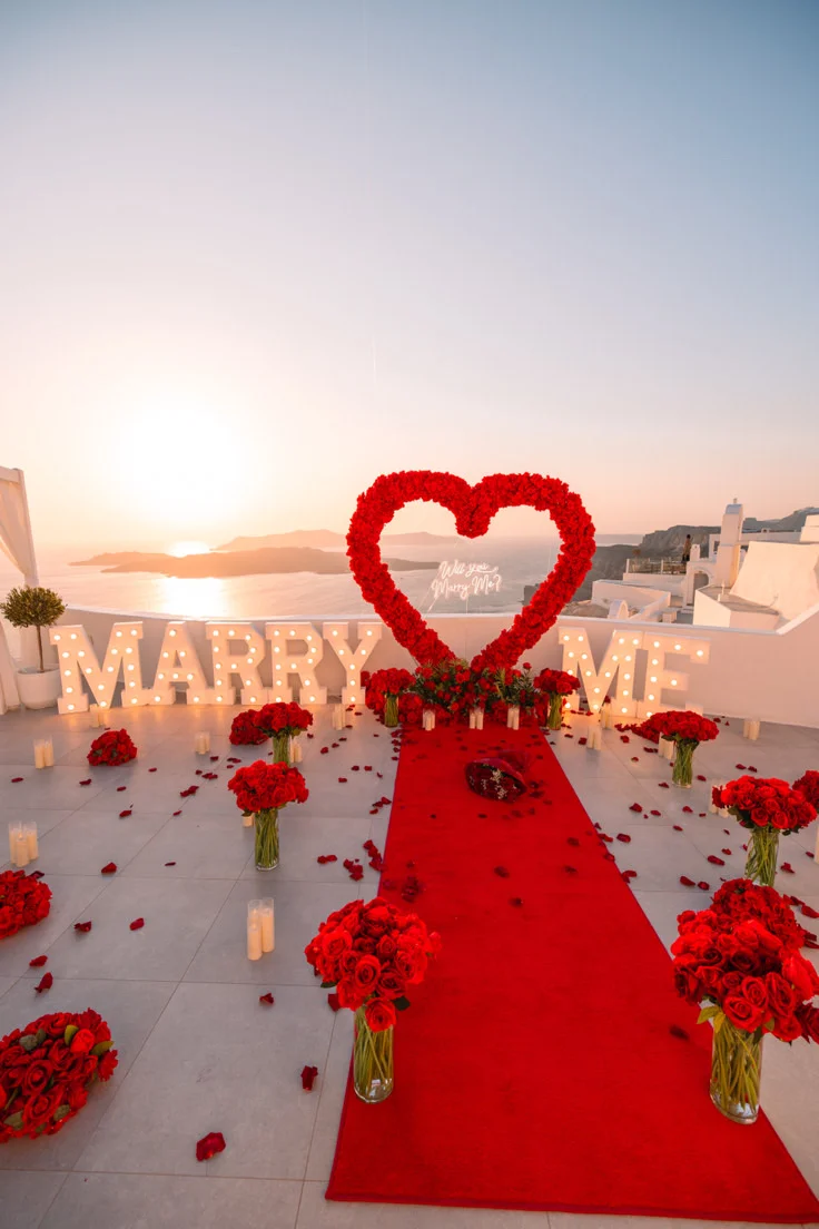 Demande en mariage romantique – Organisation surprise - Mariage à Santorin